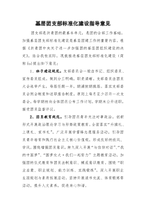 基层团支部标准化建设指导意见(草稿)