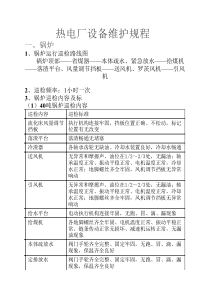 热电厂设备维护规程