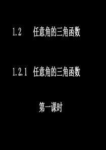 1.2.1任意角的三角函数(必修一-数学-优秀课件)