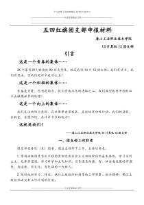 五四红旗团支部申报材料范例