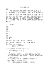 工商专业-职业生涯规划
