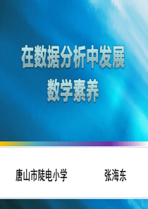 在数据分析中发展数学素养
