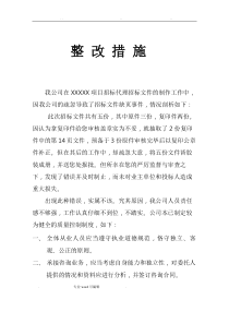 招标代理整改措施方案