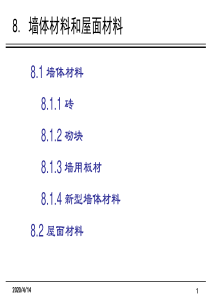 墙体材料和屋面材料