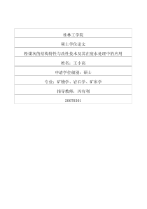 粉煤灰的结构特性与改性技术及其在废水处理中的应用