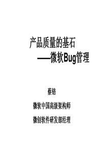 产品质量的基石——微软Bug管理