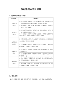微电影剧本评分表