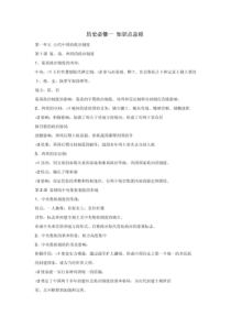 【人教版】高中历史必修一知识点总结(整理)