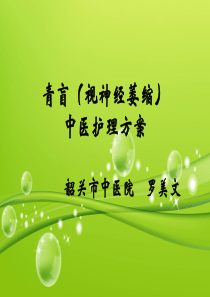 青盲中医护理方案