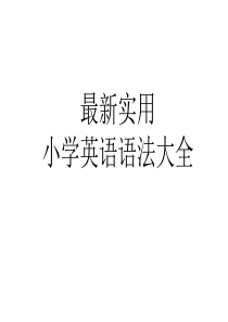 最新实用小学英语语法大全