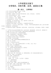 人教PEP小学升初中(小升初)语文总复习资料实用版