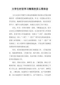 大学生村官学习精准扶贫心得体会