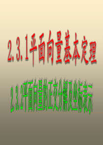 人教A版高中数学必修四第二章2.3.2平面向量的正交分解及坐标表示及平面向量的坐标运算