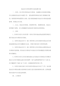 66食品安全突发事件应急处置方案
