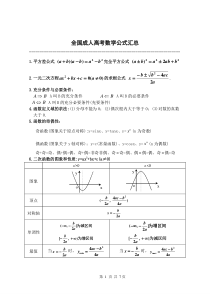 全国成人高考数学公式汇总