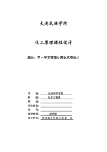化工原理课程设计样本2