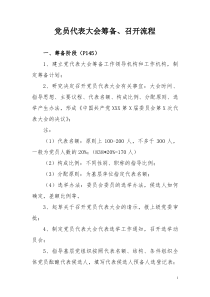党代会筹备、召开流程