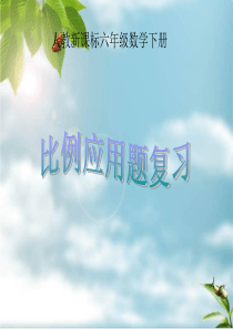 人教新课标数学六年级下册《比例应用题复习》PPT课件.ppt