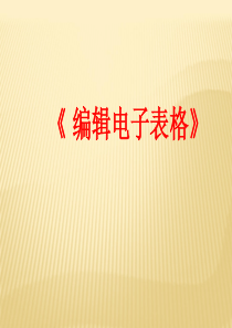 《编辑电子表格》课件
