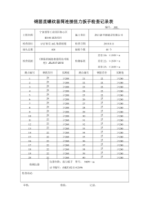 钢筋直螺纹套筒连接扭力扳手检查记录表