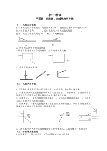 初二物理光学作图题----平面镜反射--光的折射-凸透镜-凹透镜作图