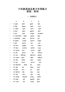 六年级英语总复习-语音、动词及代词专项练习