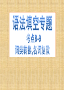 2020年浙江湖州高考英语复习-语法填空专题(词类转换-名词复数)(共26张PPT)
