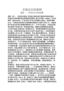 市场定位的案例