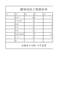 楼体亮化报价单