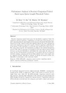 Performance Analysis of Reactive Congestion Contro
