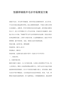 恒源祥绒线羊毛衫市场策划方案(1)