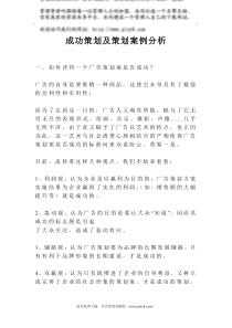 成功策划及策划案例分析