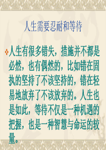 人生需要忍耐和等待ppt