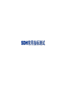 10_SDH常用指标测试