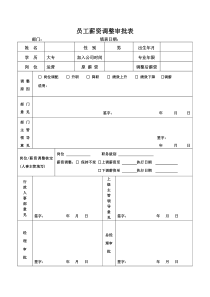 员工薪资调整审批表模板