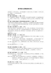 高考语文试卷结构分析