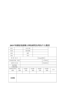 2019年研究生考研复试面试简历模板