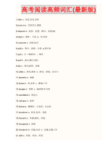 高考阅读高频词汇(最新版)