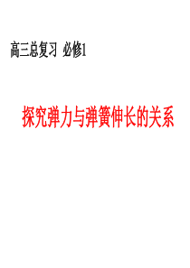 山东省冠县武训高级中学高三物理复习课件：探究弹簧的弹力和伸长的关系1