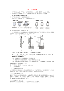 2015秋九年级物理上册6.6《大气压强》知识点归纳(新版)上海教育版(新)