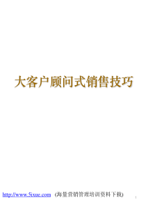 大客户顾问式销售技巧