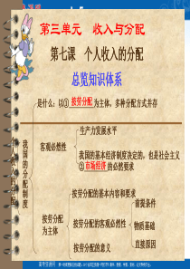 高考政治一轮复习课件：个人收入的分配