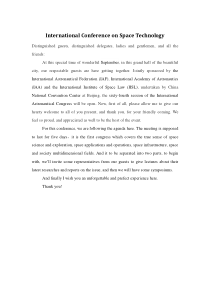 英文国际学术会议开幕词演讲稿