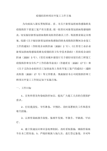 某某公司疫情防控和项目开复工工作方案