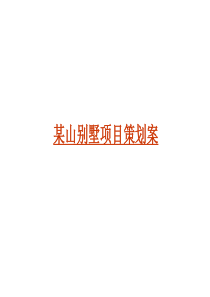 某山别墅项目策划案