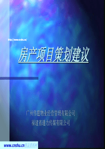 某房产项目策划建议