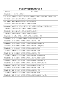 实行出口许可证管理的汽车产品目录
