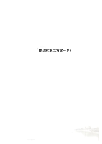 钢结构施工方案-(新)