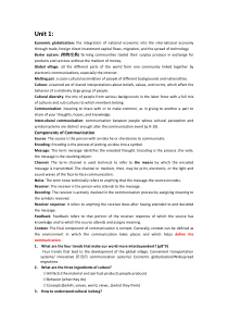 跨文化交际考前复习(胡超版)