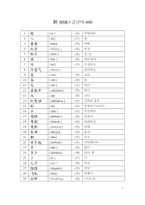HSK-3级单词-600(韩语版)